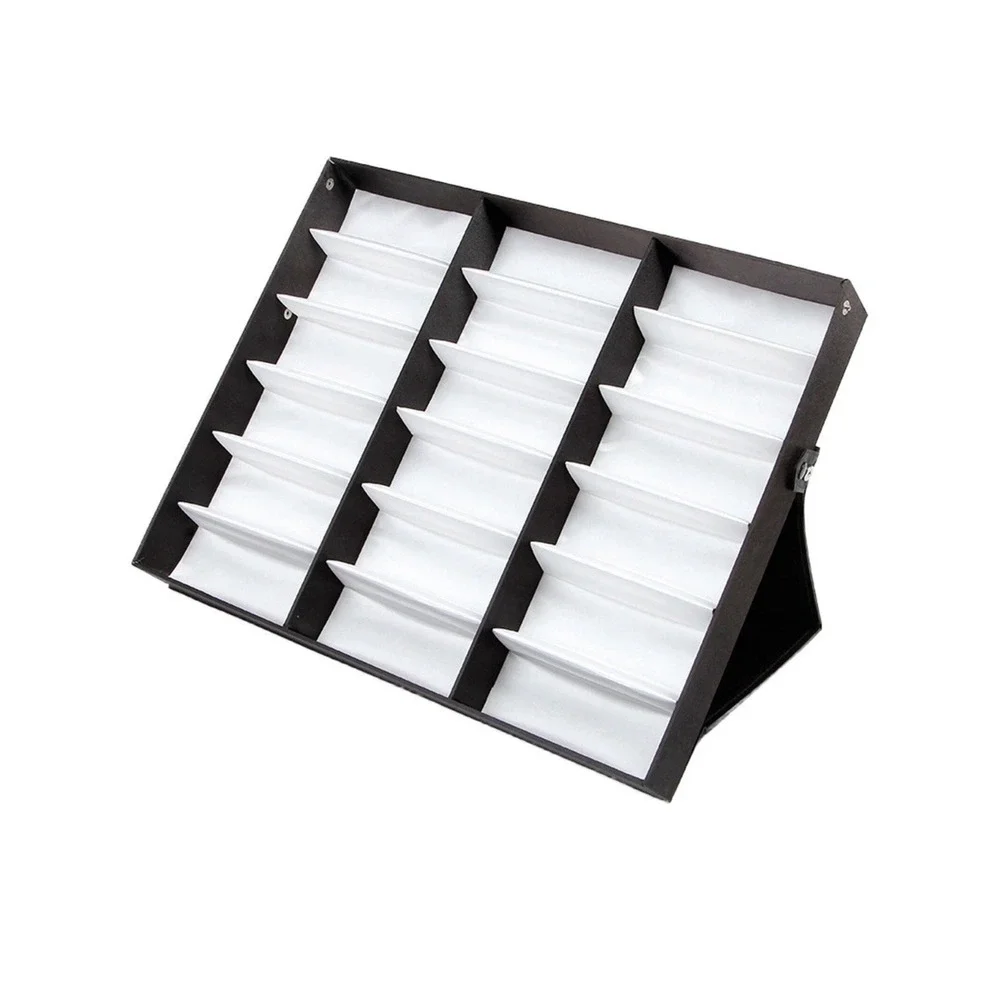 18 Slots Eyeglasses Storage Box Sunglasses Organizer Display Case Glasses Holder